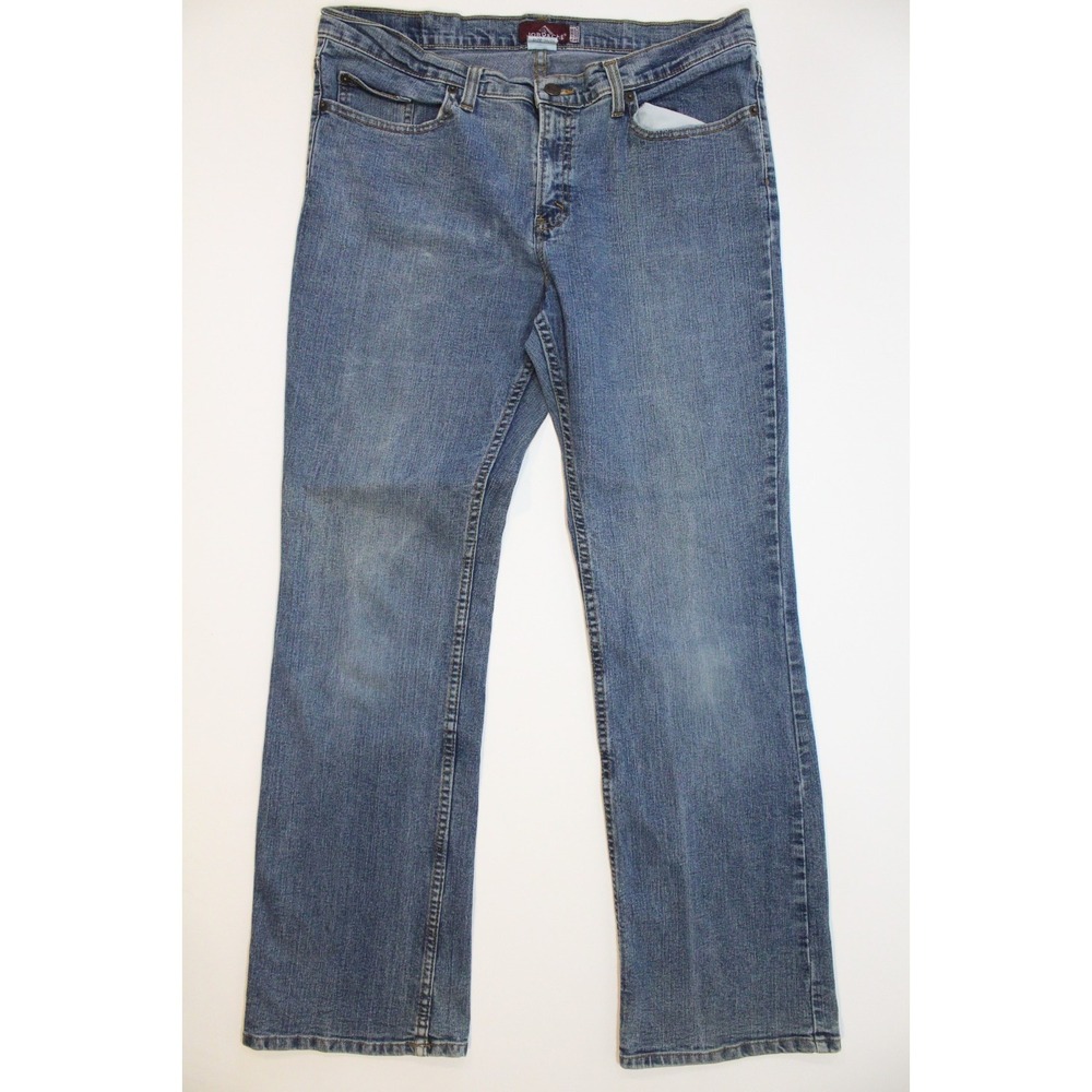 Jordache Jeans Womens 15/16 Reg Lo-Rise‎ Stretch Flare Medium Wash Blue Denim